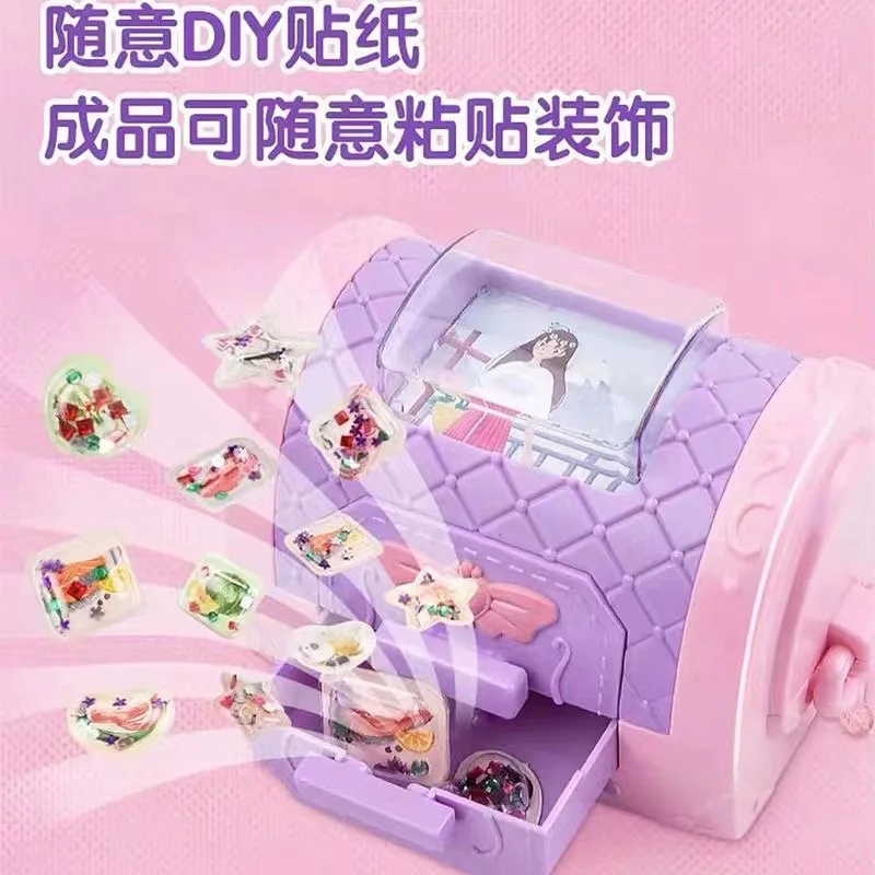 3D Magie DIY Aufkleber Maschine kreative Prinzessin Magic Box Kinder handgemachte Geschenk box Set Spielzeug für Party Mädchen Kinder Bastel set