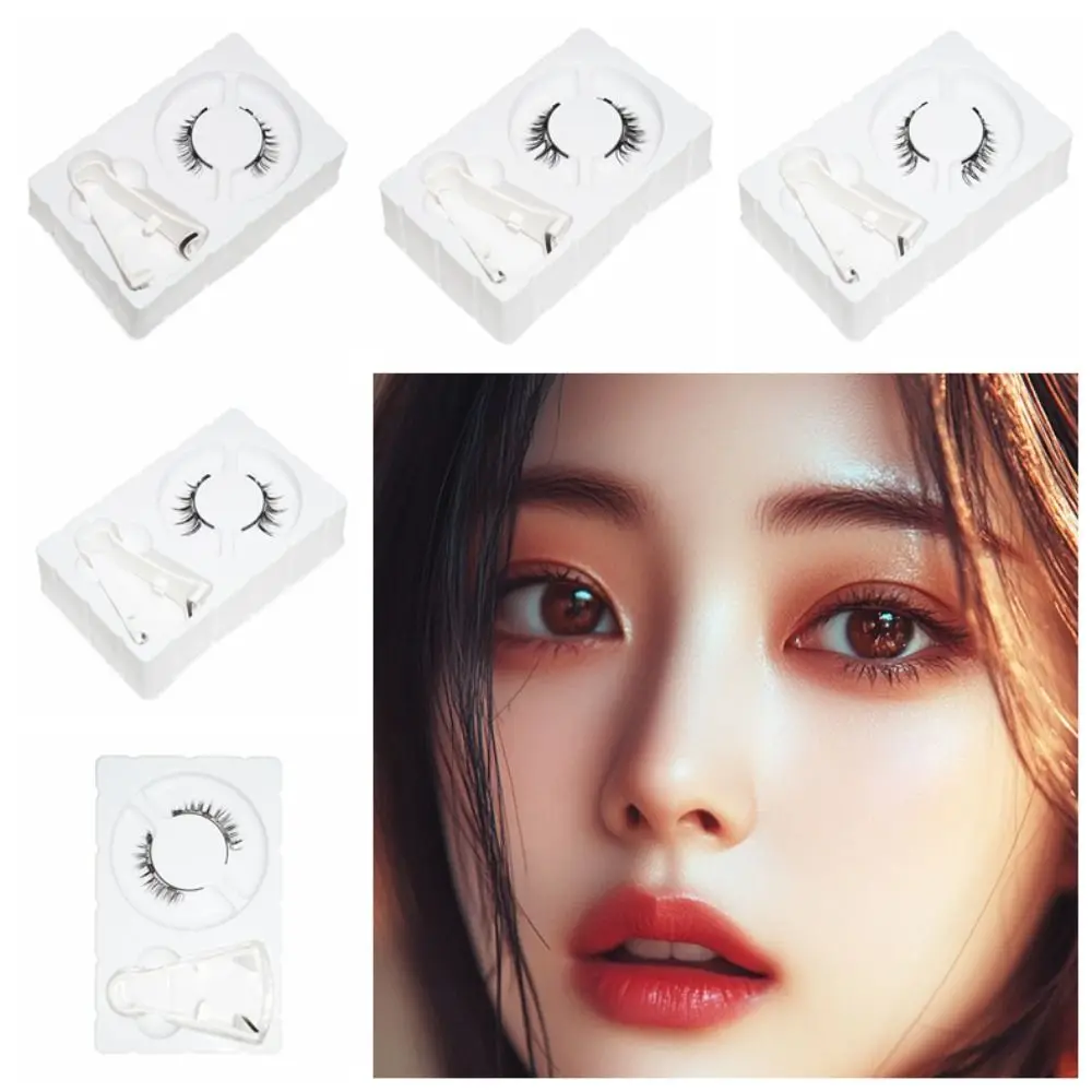 Glue Free Magnetic False Eyelashes DIY Reusable Magnetic Eyelashes with Clip Individual Makeup False Eyelash Clusters Girls