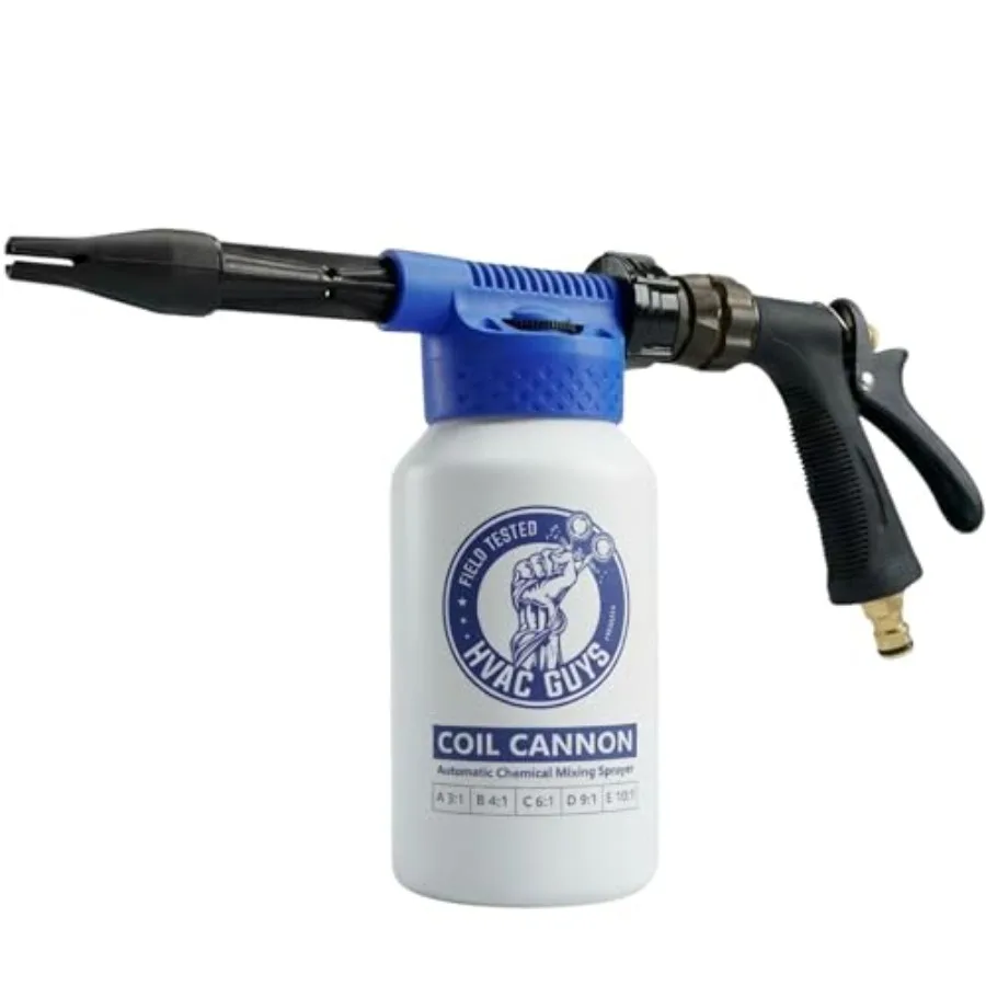 

Coil Cannon AC Coil Cleaner Automatic Foaming Mixing Sprayer for HVAC maintenance Polypropylene body Gray 5 precise dilution ra