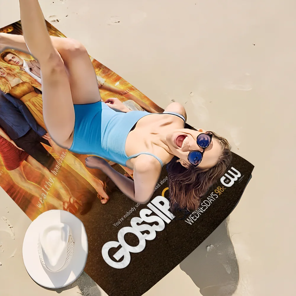 G-Gossip Fashion Girl Microfiber Printed Beach Towel Mountain Climbing Yoga Beach Swimming Running Absorbent Soft Towel