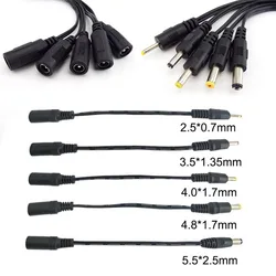 DC Power Supply Cable 5.5x2.1mm DC Female Jack to Male Plug 5.5*2.5mm 3.5x 1.35mm 4.0*1.7mm 4.8 2.5 0.7 Extension Cord Connector
