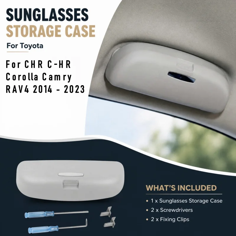 For Toyota CHR C-HR Corolla Camry RAV4 2014-2023 Car Glasses Case Sunglasses Holder Storage Box