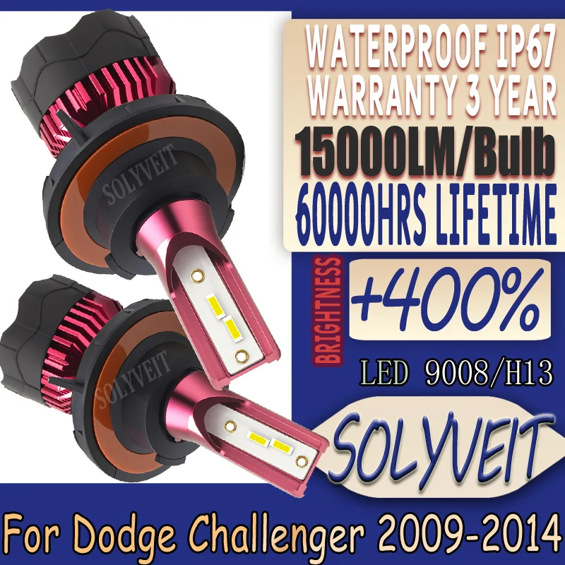 

Reduce Eye Fatigue No Dark Spots Wide Beam Silent Operation LED Headlight For Dodge Challenger 2009 2010 2011 2012 2013 2014