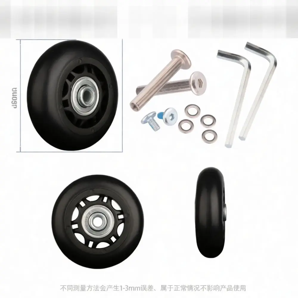 Replacement Suitcase Wheels Luggage Rubber Casters Silent Smooth Repair Parts Universal Rolling Trolley Accessories For Luggage