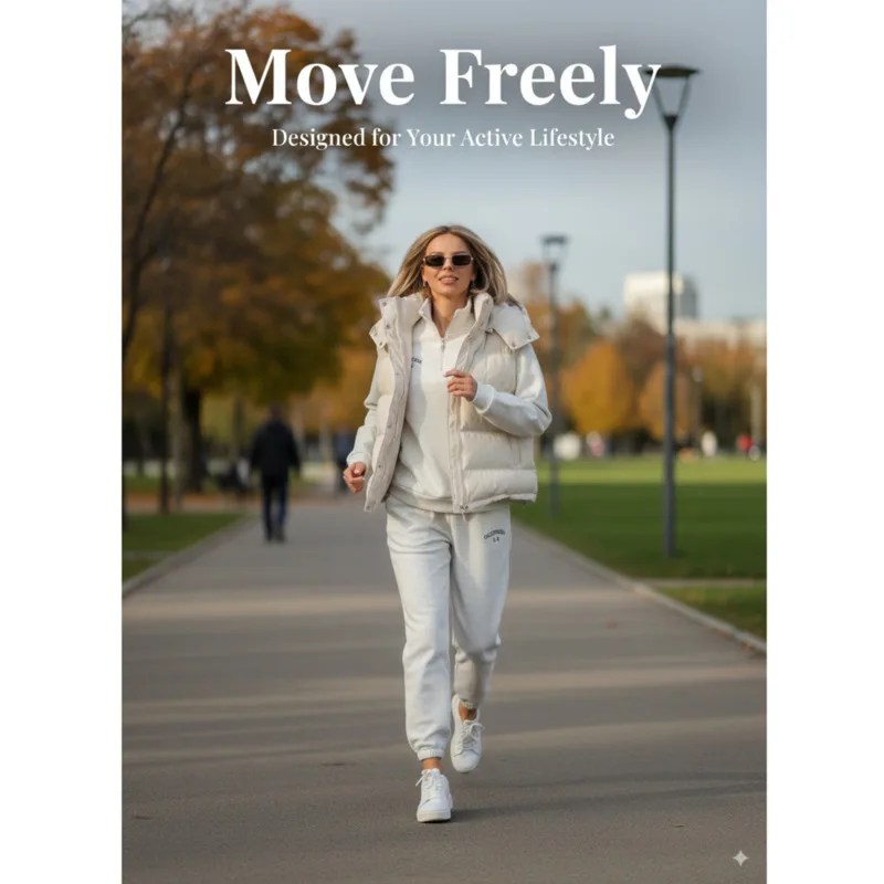 Trendy Winter Women's Puffer Vest Sleeveless Hooded Outerwear Stylish Casual Coat Autumn Hot Spicy Girl Fashion Vest For Women