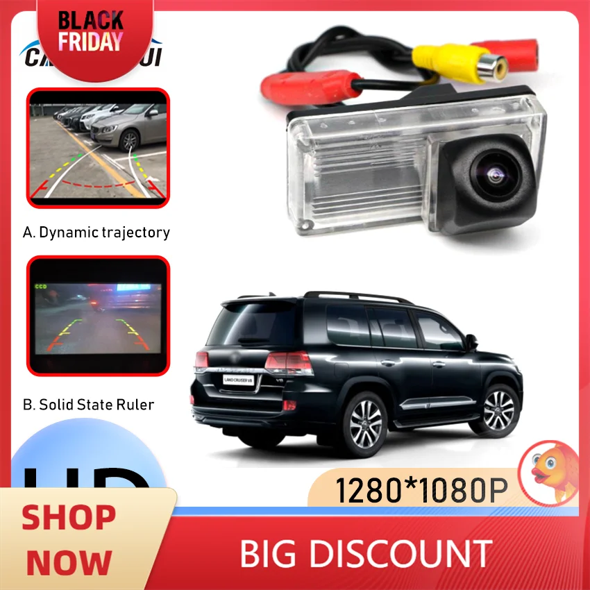 170° HD 1080P Car Rear View Camera Night Vision Reverse Reversing For Toyota Land Cruiser 120 Prado 2002~2009 LC200 2008~2014