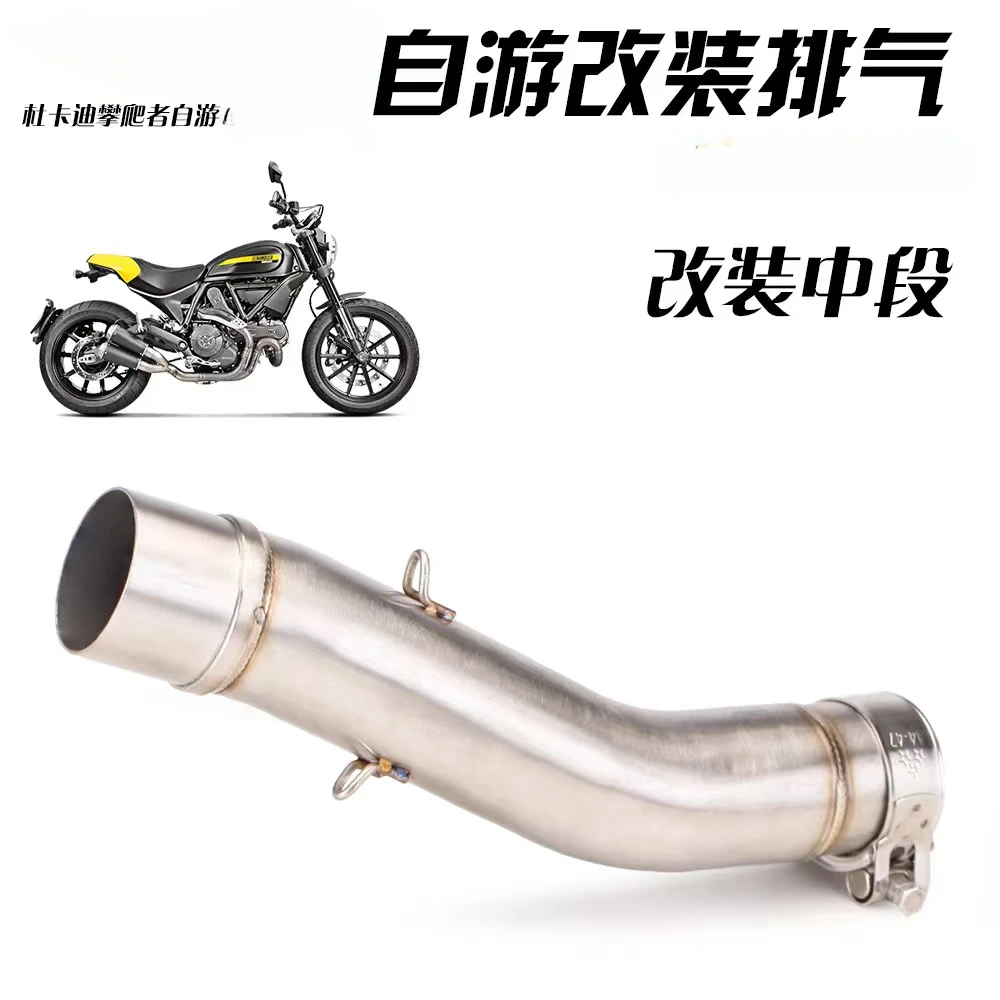 

Motorcycle Exhaust Middle Link Pipe Muffler Connection Tube Slip On For Ducati Scrambler 800 2015-2020 Monster 797 2017-2020