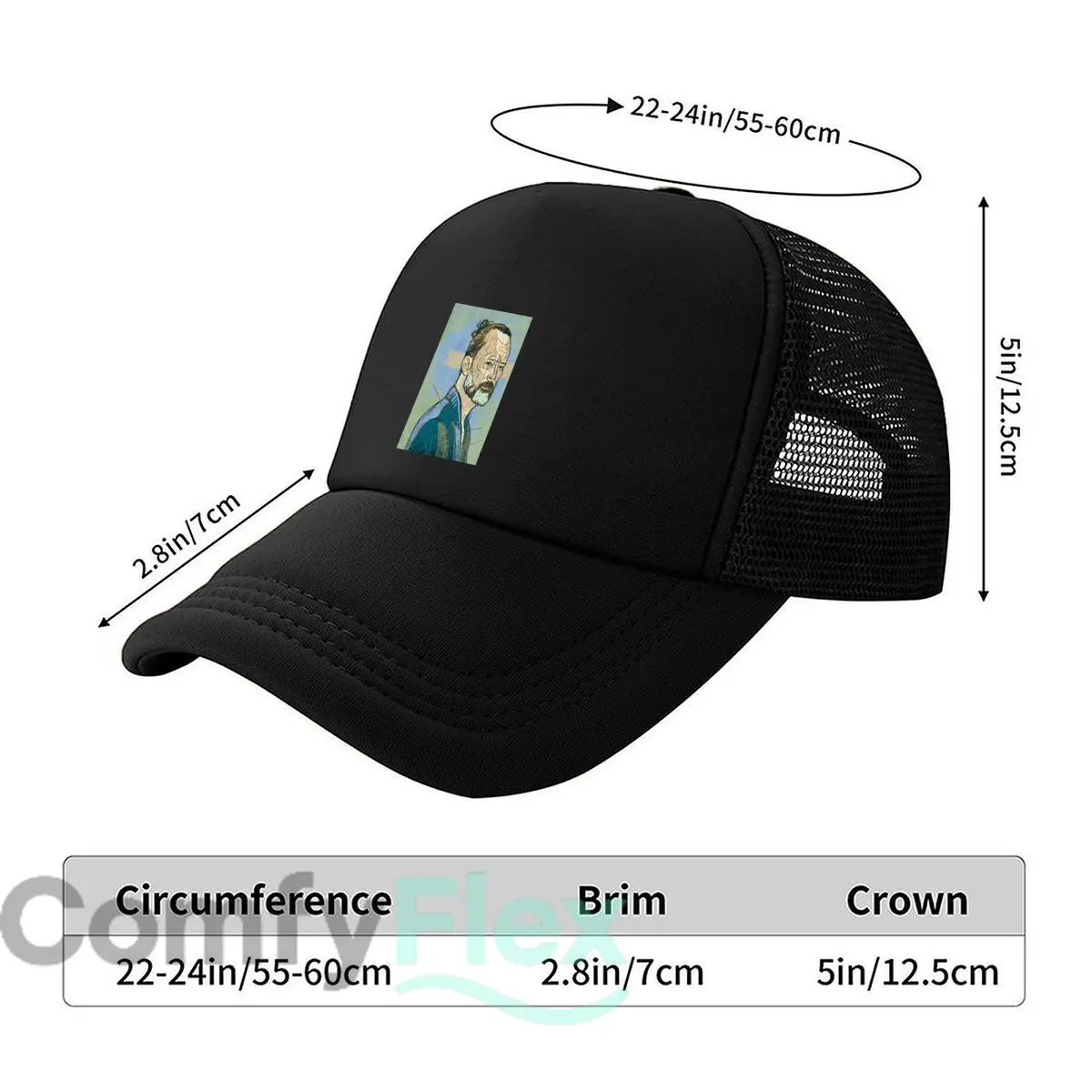 Samurai Portrait Art Graphic Mesh Baseball Cap Casual Hat Outdoor  For Womens Unisex Female