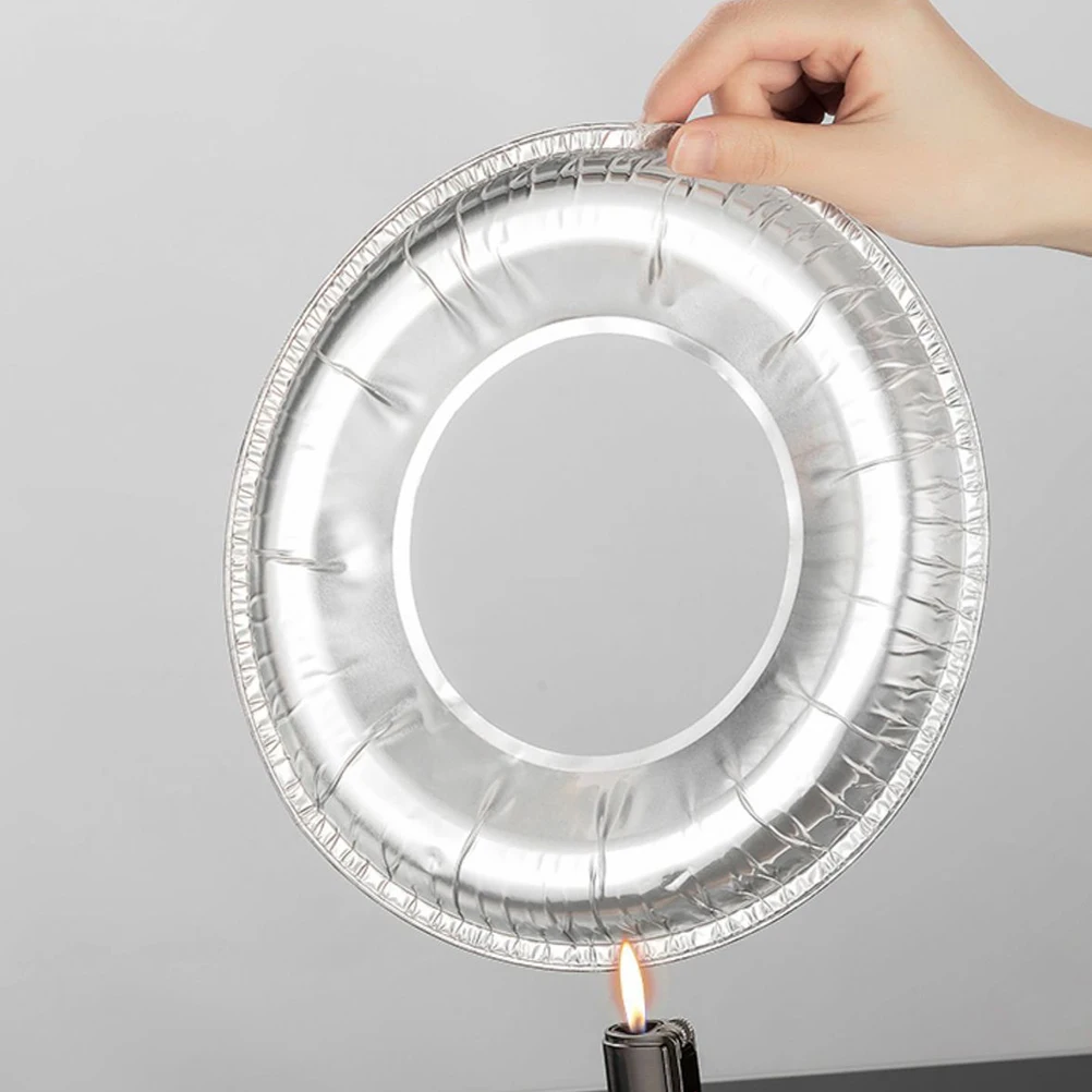

100Pcs Gas Stove Burner Liners Round Kitchen Aluminum Foil Protectors Reusable