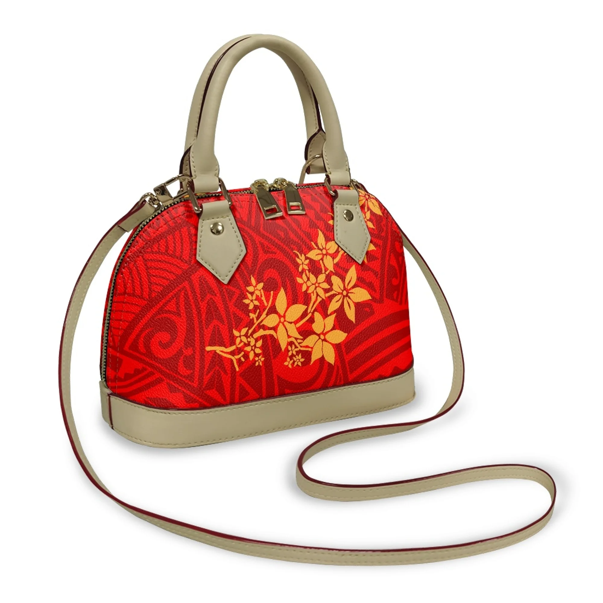 هاواي حقيبة نسائية أنيقة نمط الأزهار تصميم حقيبة نسائية بولينيزيا حقيبة يد نسائية مخصصة شل حقيبة نمط ساموا