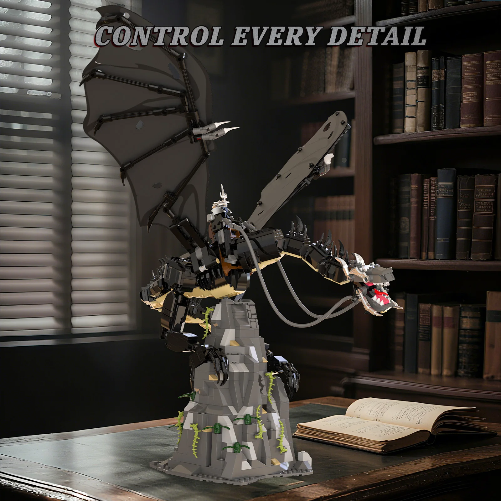 1361pcs Witch King Fell Beast Building Blocks Set Toy,Medieval MOC Nazgul Dragon Model Kit for Adults & Kids, Fans Boy Girl Gift