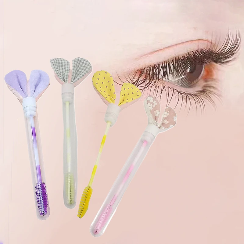 

Coloured Rabbit Ears Eyelash Brush Tube Eyebrow Brush Applicator For Eyelash Extension Dust-Proof Lash Mascara Wand Brush Tube