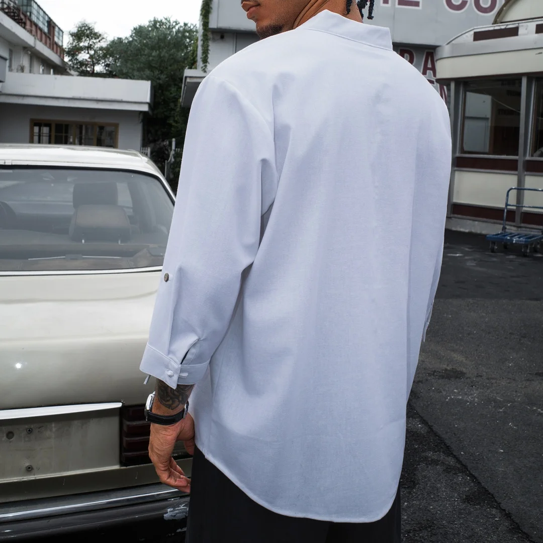 Męska koszula z krótkim rękawem Letnia lniana Casual Krótkie koszulki plażowe Jednolity kolor Męskie topy w stylu vintage Streetwear Rozmiar US