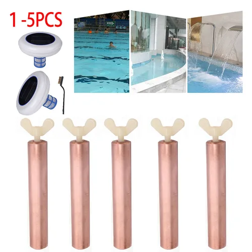 Ionizador Solar para piscina, accesorios de varilla de cobre, purificador de piscina, ionizador de algas, accesorios para bañera