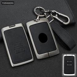 4 Button Zinc Alloy + Leather Car Key Case Cover Skin Holder For Renault Koleos Kadjar Captur Megane Clio Scenic Talisman Arkana