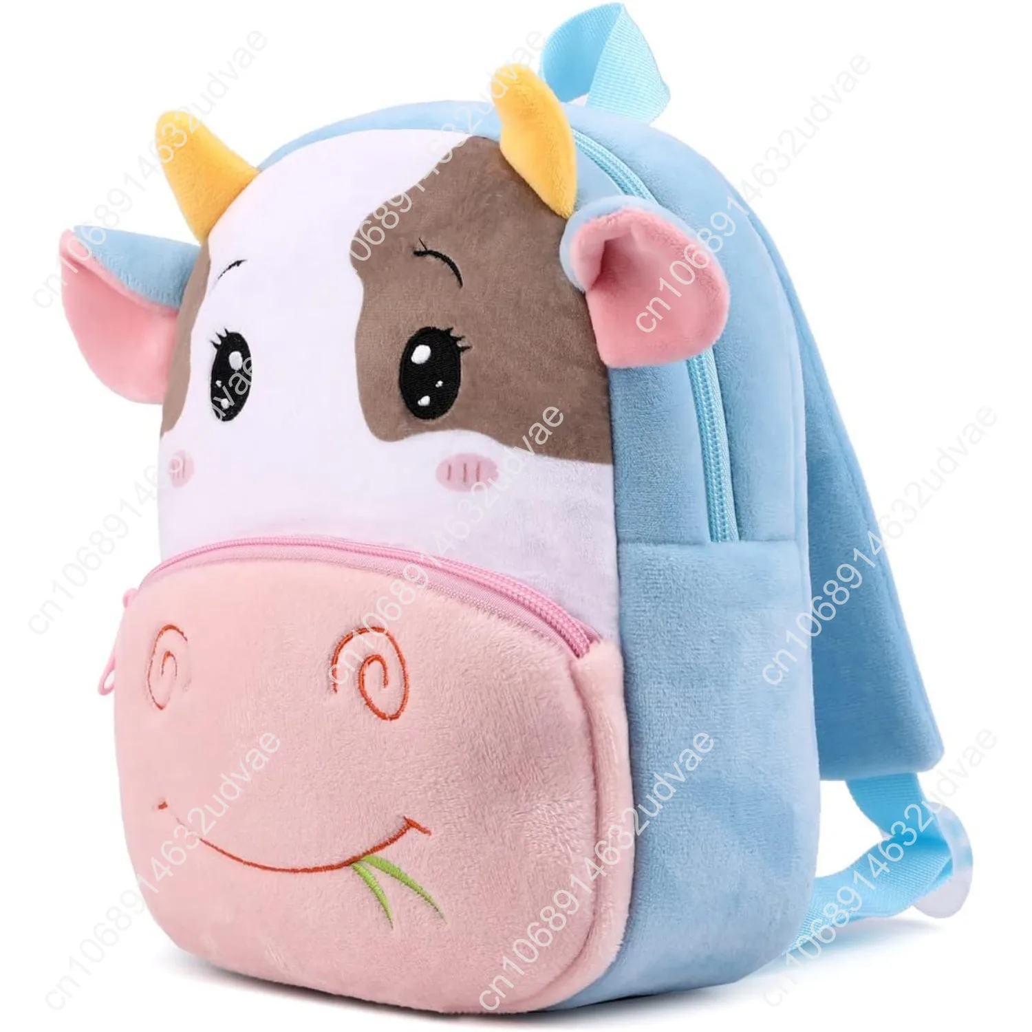 Toddler Backpack for Boys and Girls, Cute Soft Plush Animal Cartoon Mini Backpack Little For Kids 2-6 Years (Cows)
