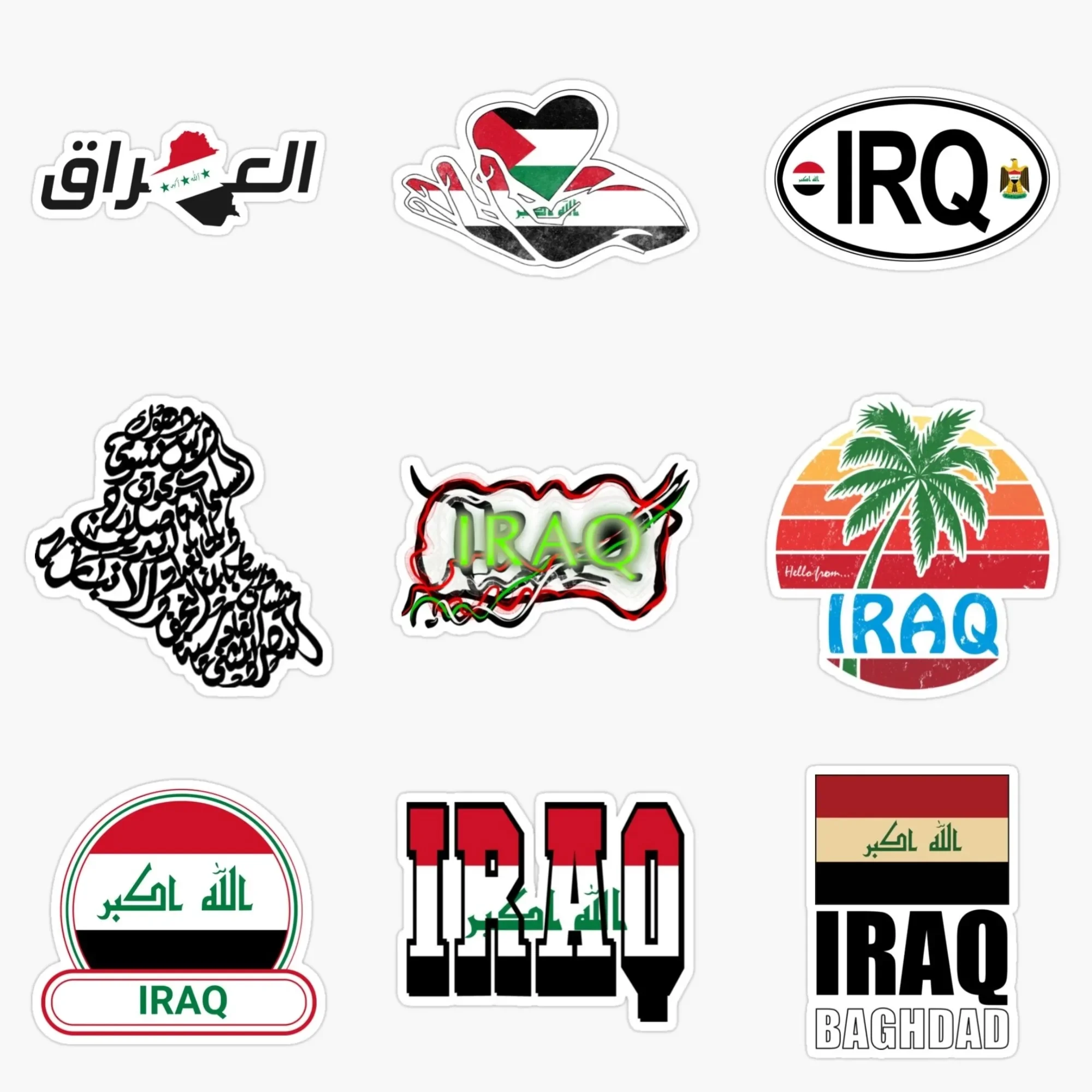 

Iraq Flag Map Creative PVC Waterproof Sticker for Decorate Car Truck Bicycle Helmet Window Wall Fridge Decal Accessories