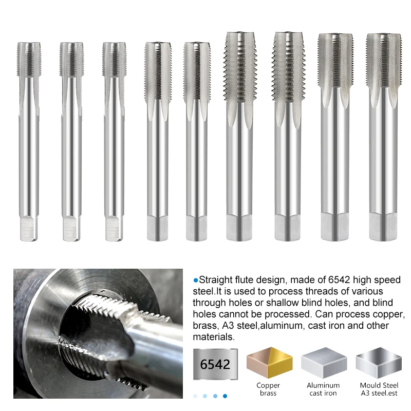 XCAN Thread Tap M12-M52 Right Hand Machine Plug Tap Metalworking Screw Metric Tap Drill Hand Tools