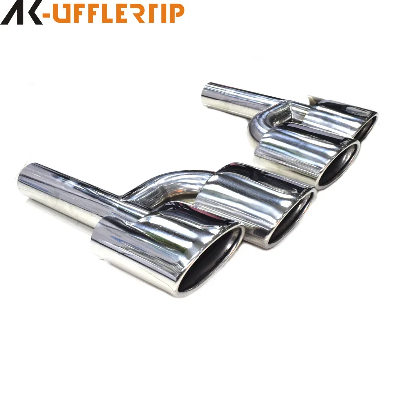 메르세데스-벤츠 C클래스 W204 C200 C260 C300 배기 파이프 개조용 C63 4구 304 스테인리스 스틸 테일 스로트