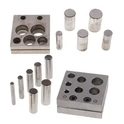 5 / 7 Holes Assorted Size Disc Cutter Set with Round Metal Punches & Cutter Block for Jewelry Making Design Hand Tools