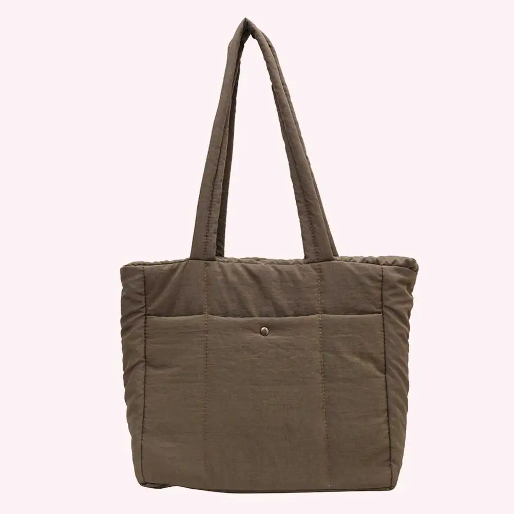 

Ladies Laptop Handbags Solid Color Winter Puffer Bags Large Capacity Single Shoulder Bag Fashion for Party Travel Work