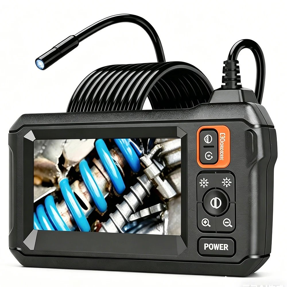 

4.3'' IPS Industrial Endoscope Camera 8mm 1080P Car Inspection Borescope IP67 Waterproof Sewer Camera Inspection Tools for Men