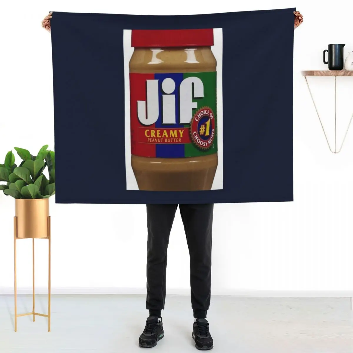 

Jif Peanut Butter Extra Creamy Throw Blanket Soft Breathable Blanket for Night Sleeping