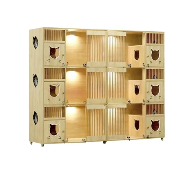 

Wood Shelves Cat High Quality Play House Sleeping Feeding Breeding Displaying Villa