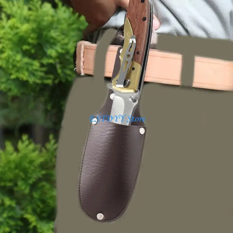 

G6DE Practical Leather Scissor Cover Flexible Cutter Pouches Leather Sheath Small Sheath Suitable for Small Outdoor Tool