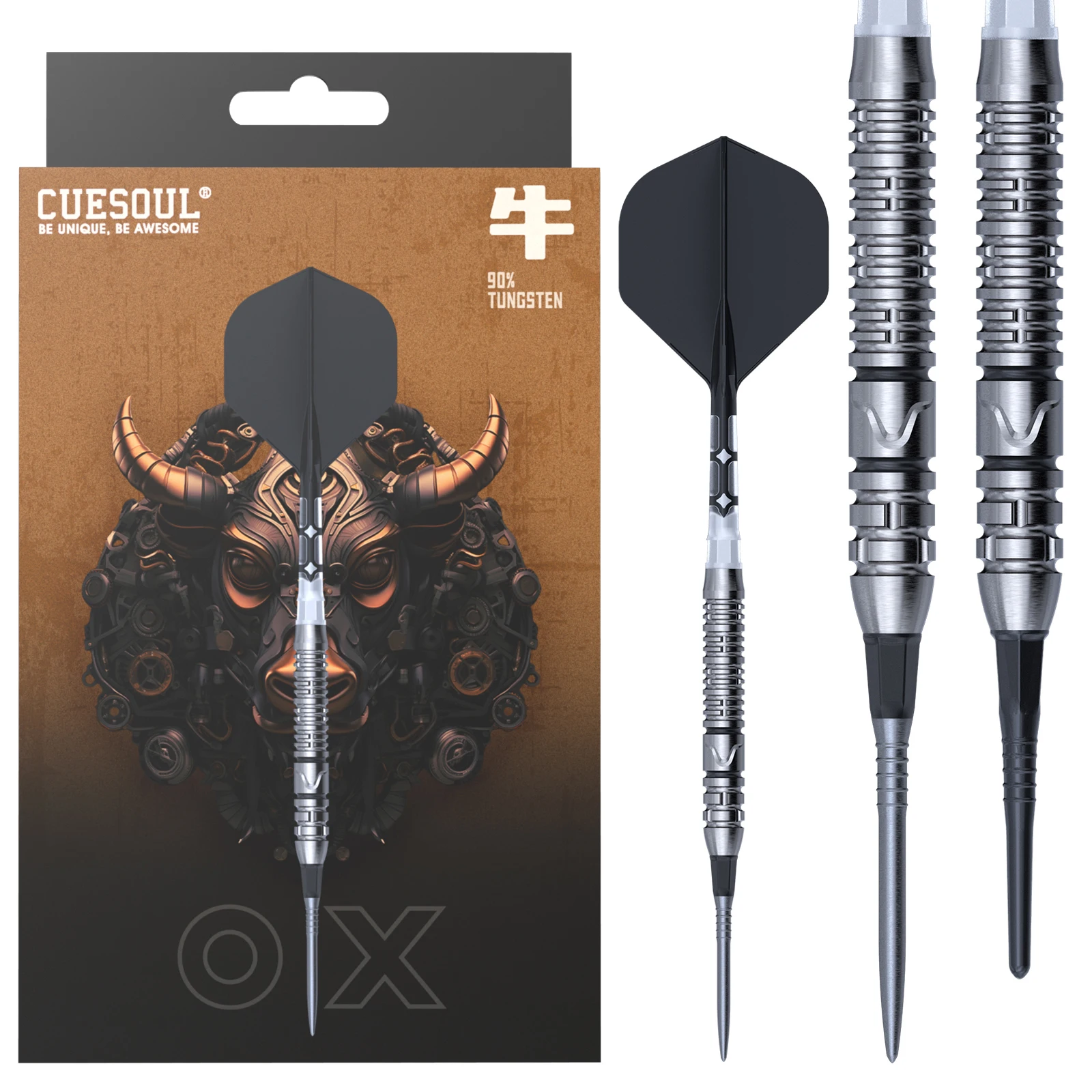 

CUESOUL Chinese Zodiac ‘OX’ 20g OTO Small Thread Tip 90% Tungsten Dart Set with Integrated ROST T19 Flight