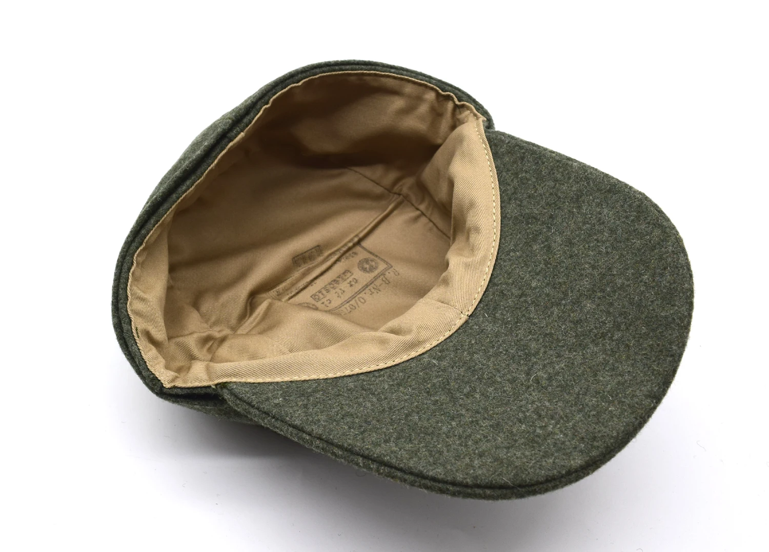 Reenactment GERMAN M43 OFFICER WH EM FIELD PANZER WOOLEN CAP HAT GREEN