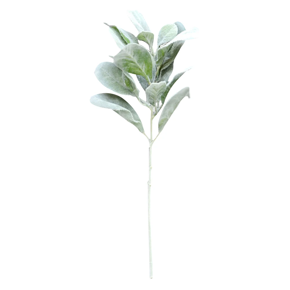 

5pcs Lifelike Rabbit Ear Leaves Premium Artificial Leaves Decorative Flower Arrangement Supplies For Home Wedding Party Garden