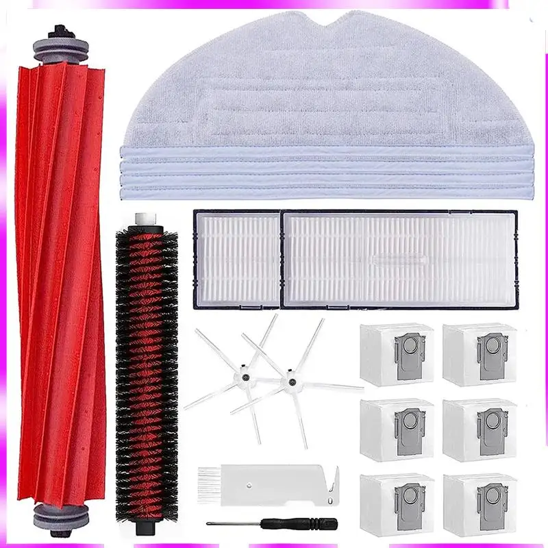 ملحقات N98R لـ Roborock S7 Maxv Ultra / S7 Pro Ultra، فرشاة تنظيف الأسطوانة الرئيسية، فلتر أكياس الغبار