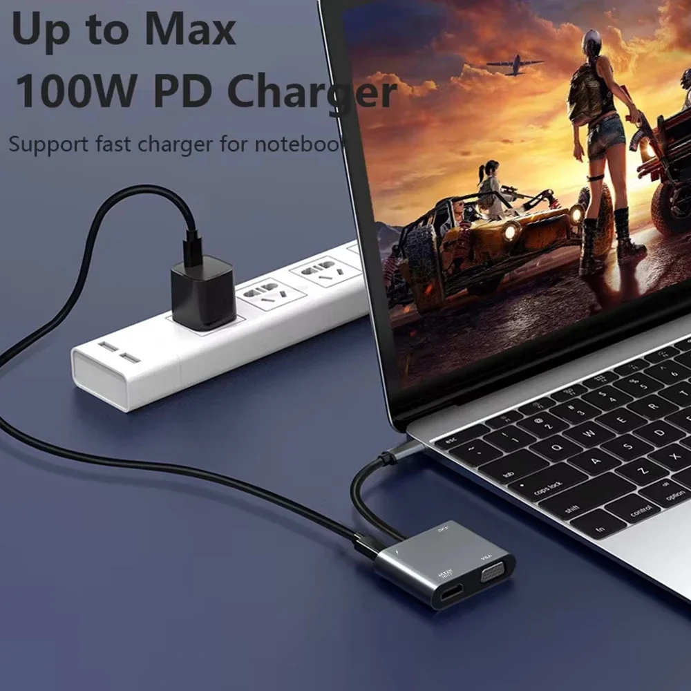 Station d'accueil USB C 4 en 1, adaptateur TYPE-C vers HDMI, HUB USB 3.0 5G, adaptateur OTG haute vitesse, séparateur pour PC portable Macbook