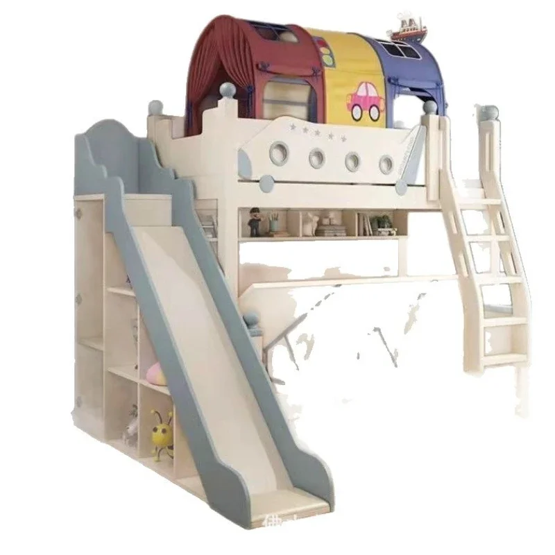 Children's upper and lower beds Bunk beds Two-layer beds Solid wood upper and lower beds Boys High