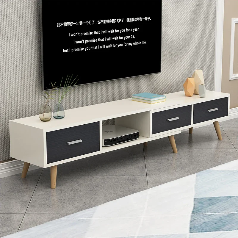 Retrátil TV Stand para sala de estar, suporte do armário ajustável, madeira Rack, mobiliário estético