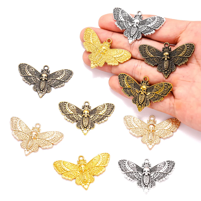 5pcs 5 Colors moths Charms For Bracelets Necklace Pendant DIY Handmade Jewelry Making accessories 27*43mm D2141