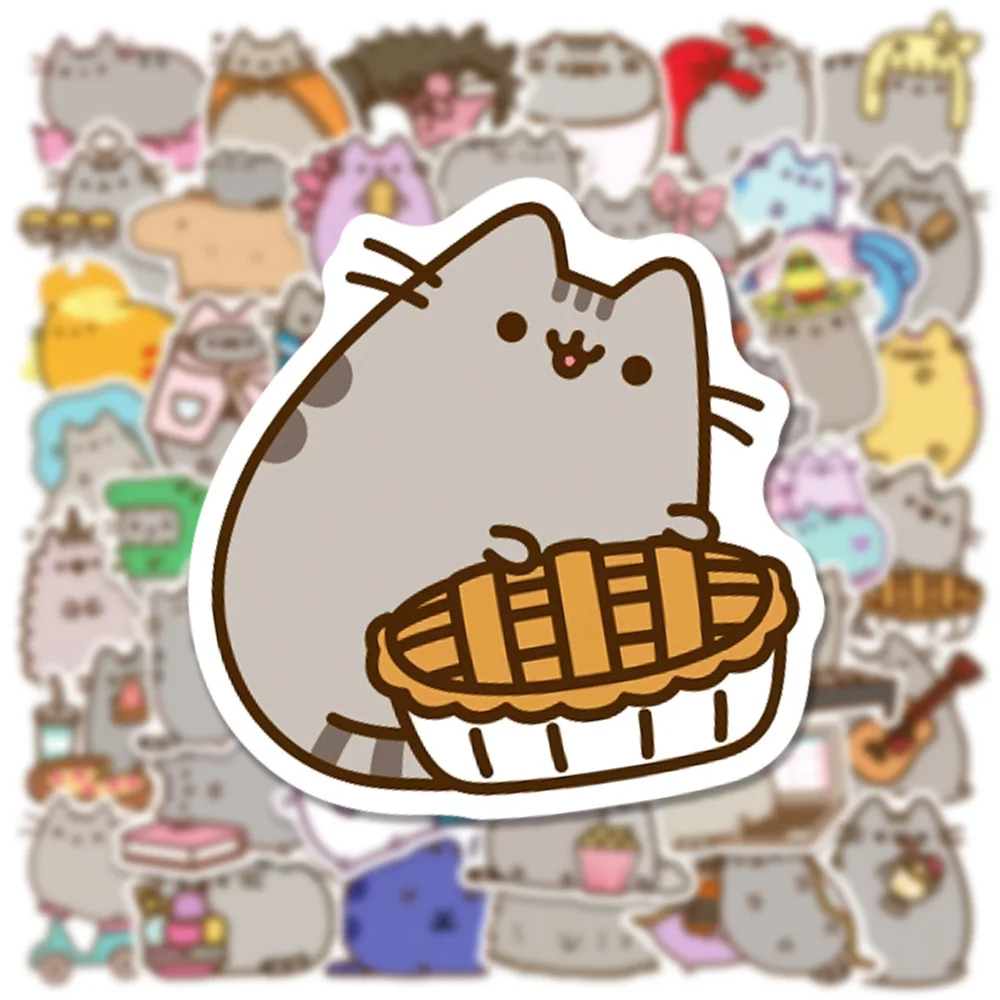 50 Stück Pusheen Anime-Aufkleber, wasserdicht, für Graffiti, Skateboard, Notizbuch, Handy, niedliche Dekorationsaufkleber, Spielzeug – Detail 13