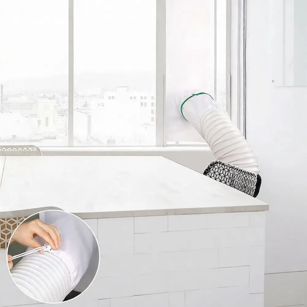 Air Conditioner Window Seal Fabric Cover Portable AC Ventilation Exhaust Hose Barrier Dustproof Easy Setup No Tools Needed