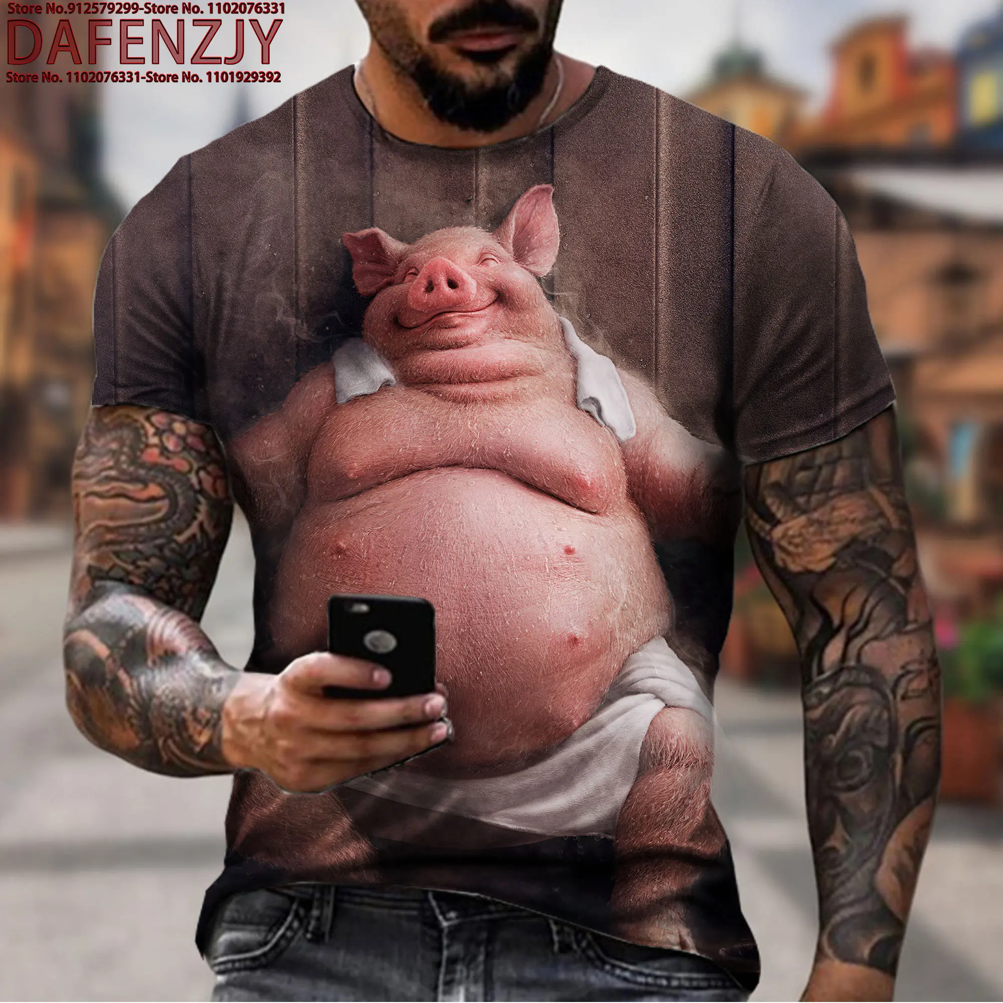

Unisex 3D Print Creative cute animal Short Sleeve T-Shirt Casual Graphic Tops