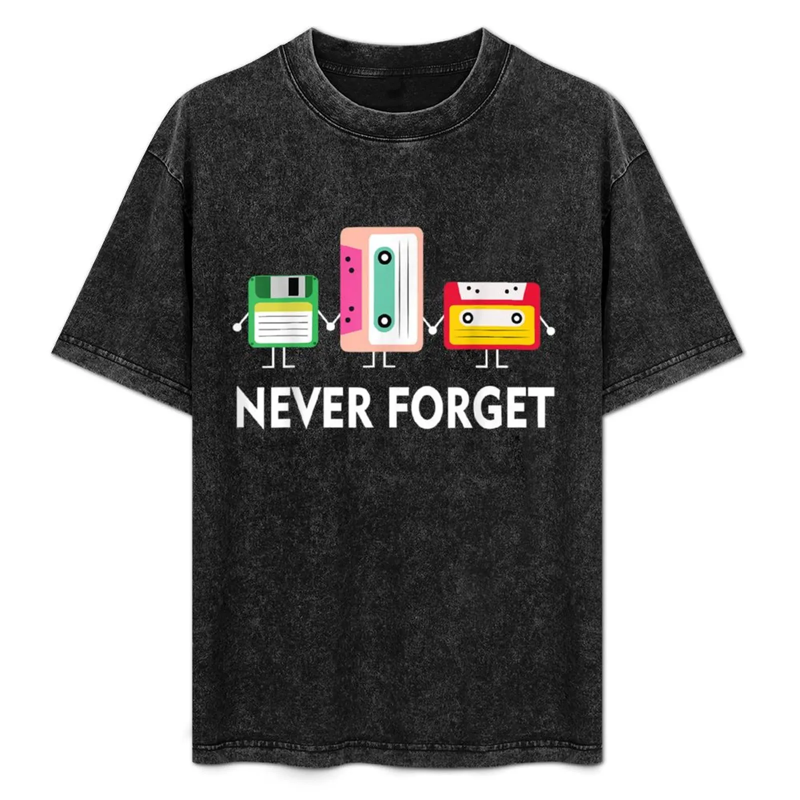 

FUNNY TECH Never forget floppy disk cassette tape T-Shirt Classic Basic Casual T-Shirt