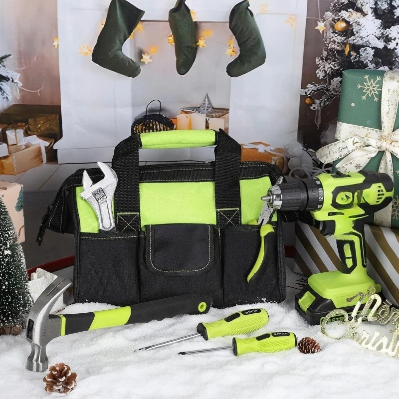 232-Piece 20V Cordless Lithium-Ion Drill Driver & Home Tool Set, Household Repairing Tools Kit with Drill, 12-Inch Wide