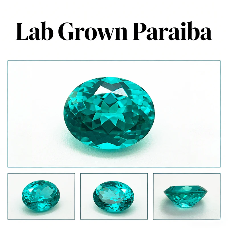 Lab Grown Paraiba Pear Cut Charm Gemstone for DIY Advanced Jewelry Production Main Materials Selectable Certificate