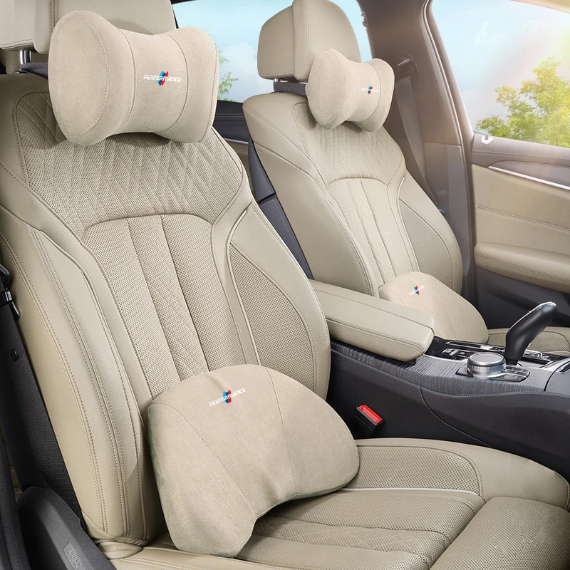 سيارة مسند الرأس بالمقعد الذاكرة القطن قطني وسادة حماية الرقبة لسيارات BMW الأداء E60 E46 E90 E39 E87 E36 E92 E70 E91 X3 X5 X2