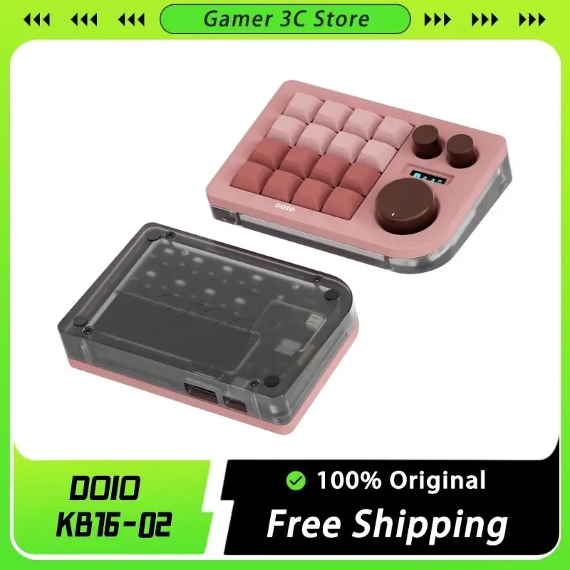 

Doio Kb16-02 Mini Game Keyboards 2mode 16keys Aluminium Alloy Gaming Keyboard Hot Swap Gasket Custom mini gaming keyboards Gifts