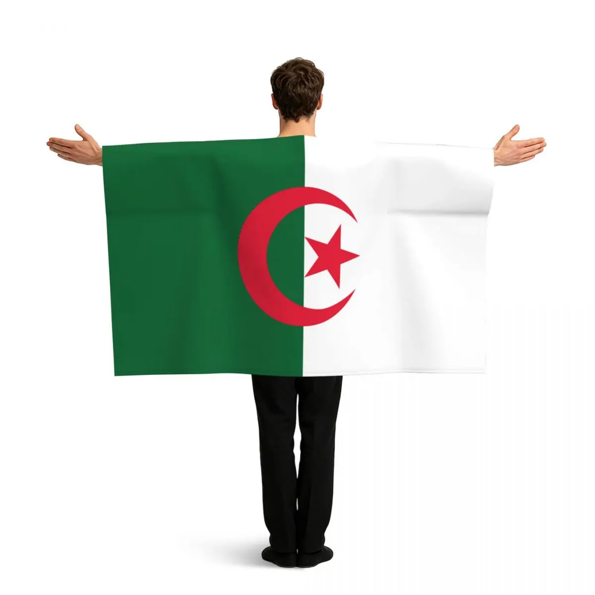 

Flag Of Algeria Wearable Flag Cloak National Flag Cape For Game Cheer Cosplay
