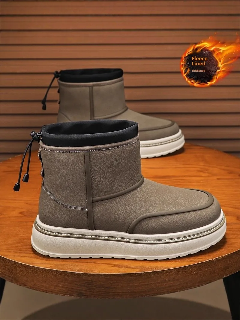 

Northeast Men's Winter Snow Boots 2025 New Style Fleece Lined Thickened Warm Anti Slip Cold Resistant Cotton Shoes