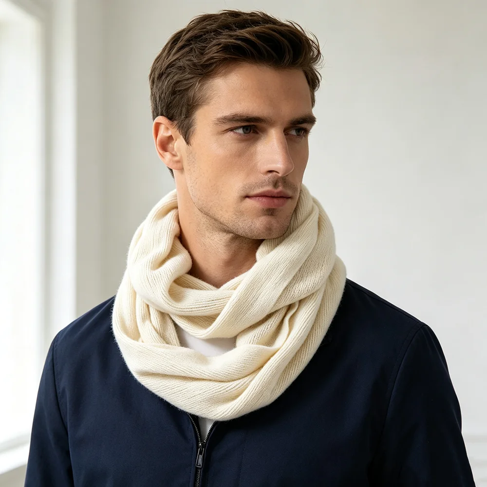 Infinity Scarf Knit - Sciarpa da uomo in maglia a