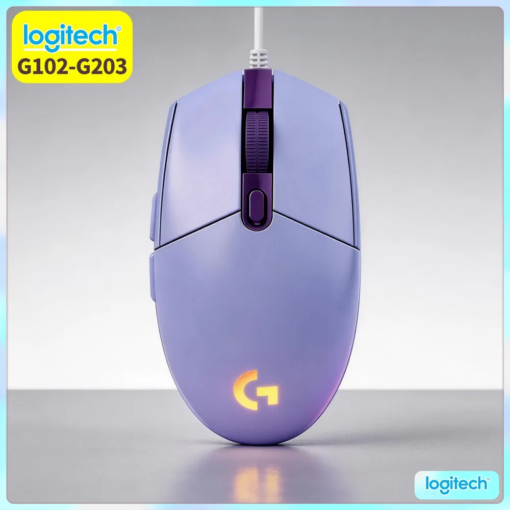 Logitech G102 Wired Mouse, 1000Hz Polling Rate, RGB Backlit, Ergonomic Design, 6 Buttons, Perfect For Competitive FPS Games