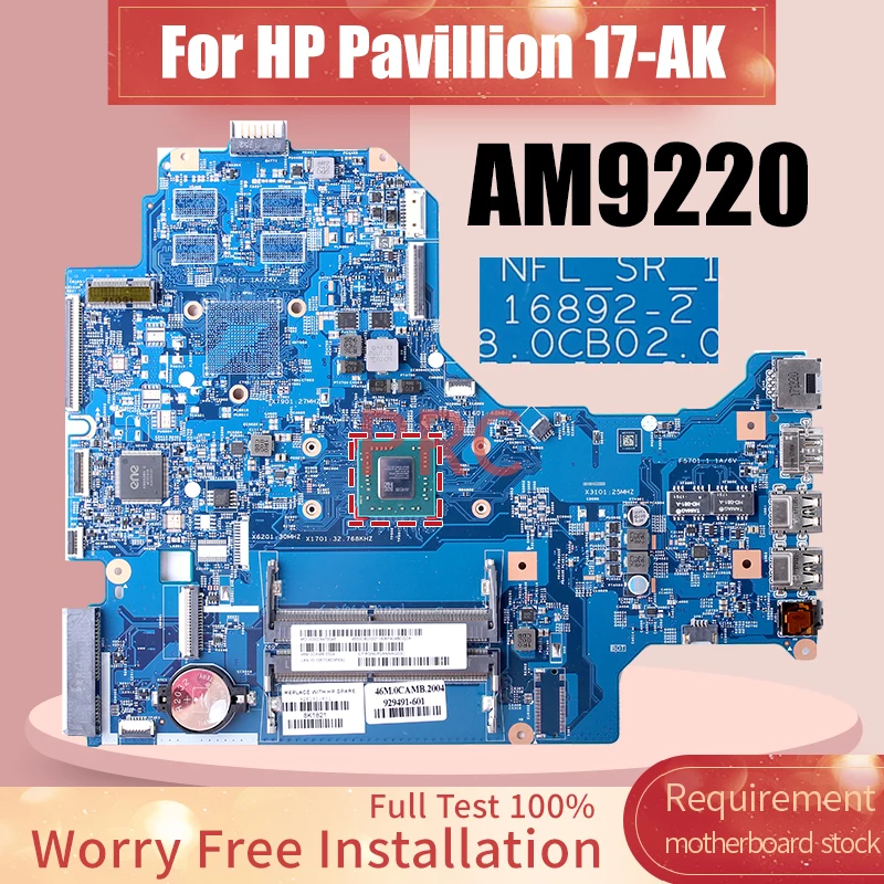 Placa base para portátil HP Pavillion 17-AK, 16892, 2, 926191, 601, 929491, 601, AM9220